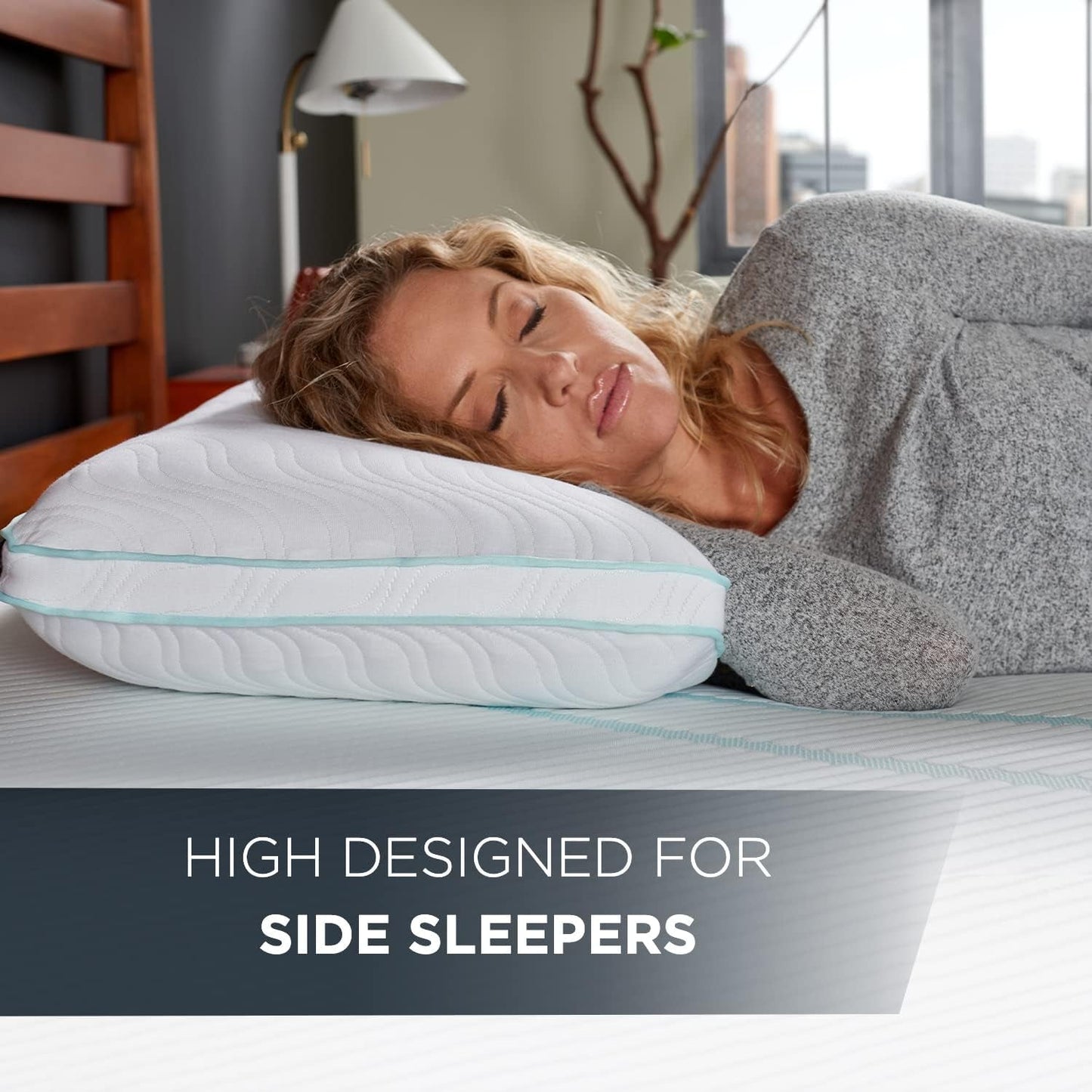 TEMPUR-PEDIC Poduszka Tempur-Cloud Prohi, pianka memory, biały/bogaty ogród, poduszki King Standard Naty Shop