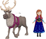 Mattel DISNEY Królowa Lodu Anna i Sven Lalka i figurka zwierzęcia, inspirowana animowanymi postaciami, ruchome kończyny, odpinana spódnica i peleryna, dla dzieci w wieku od 3 lat i więcej, HLX03 Lalki Naty Shop
