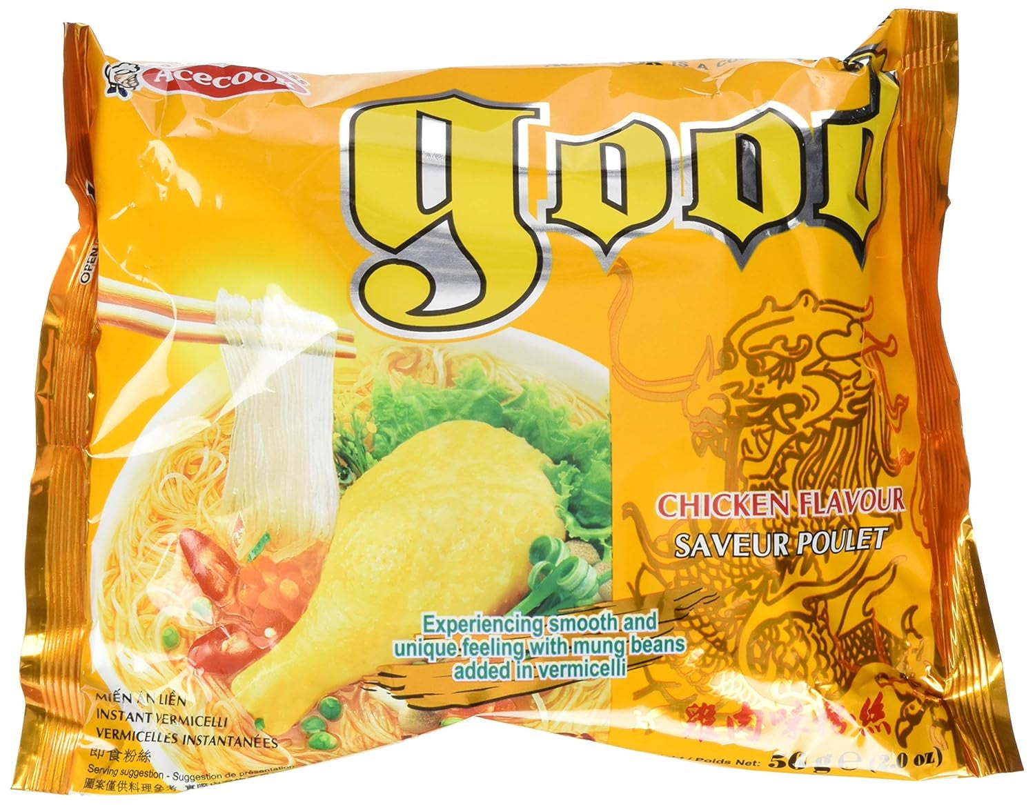 ACECOOK - Szklany Makaron Natychmiastowy GD z Kurczakiem - (1 x 57g)