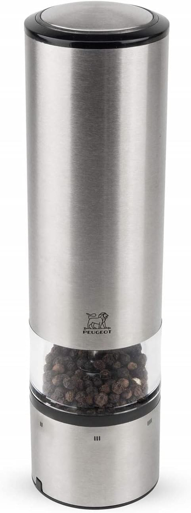 Zestaw elektryczny młynek do pieprzu i soli PEUGEOT Elis Sense, wysokość: 20 cm, stal nierdzewna, srebro Młynki i krajalnice Naty Shop Pfeffermühle
