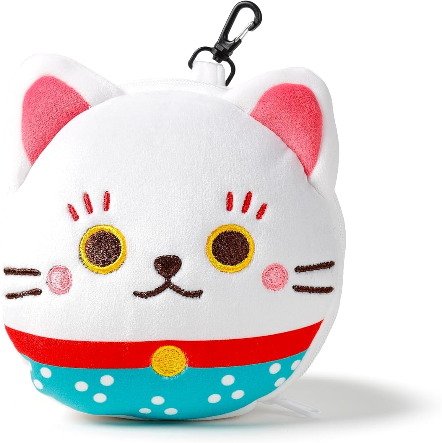 Poduszka podróżna z maską Relaxeazzz - talizman kota Maneki Neko Poduszki podróżne Naty Shop