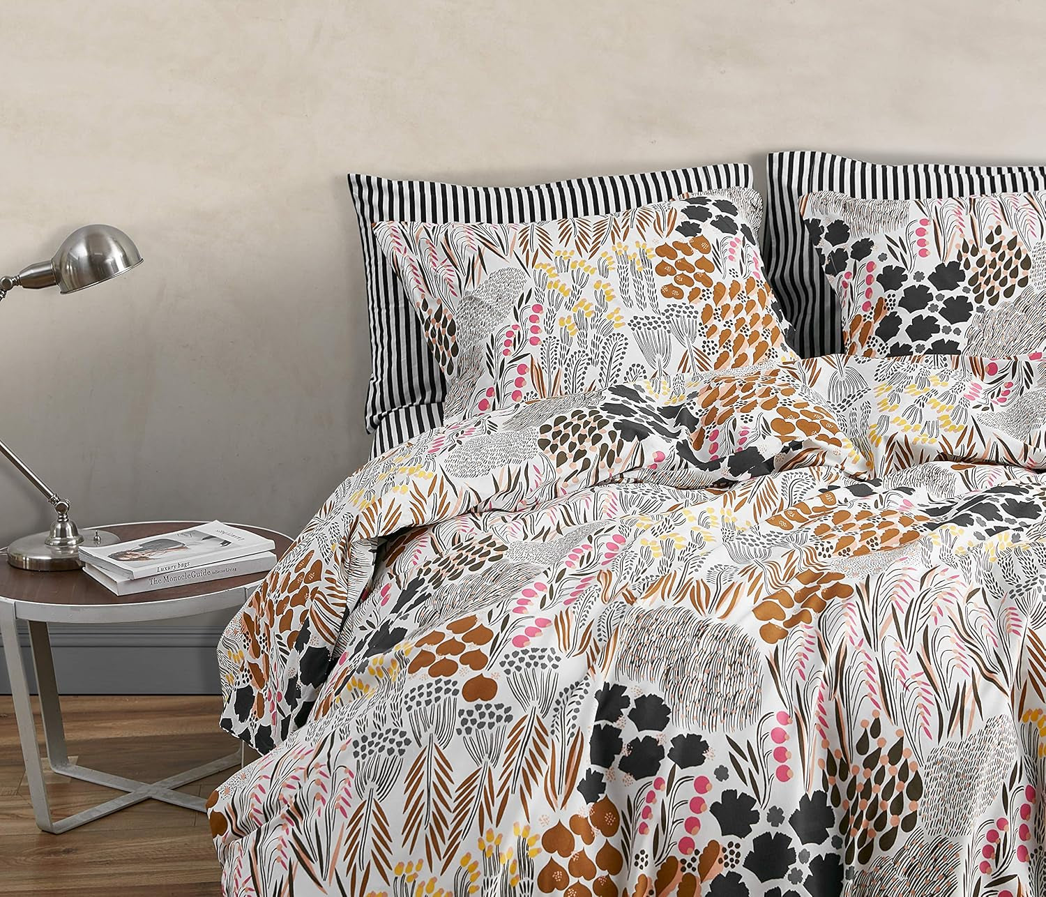 Zestaw pościeli MARIMEKKO Queen, pościel z bawełny perkalowej z pasującymi poszewkami na poduszki, całoroczny wystrój domu (Pieni Letto, wielokolorowy, łóżko typu queen-size) Naty Shop Kołdry i kołdry