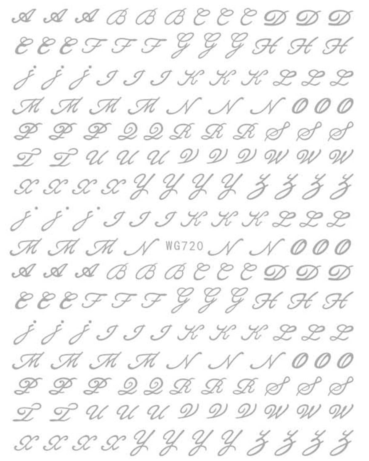 6 Blatt Nagelsticker Alte Alphabetzahlen Nagelaufkleber Selbstklebend Alte Briefe Nail Art Naklejka Dekoracja Nageldesign Zubehör