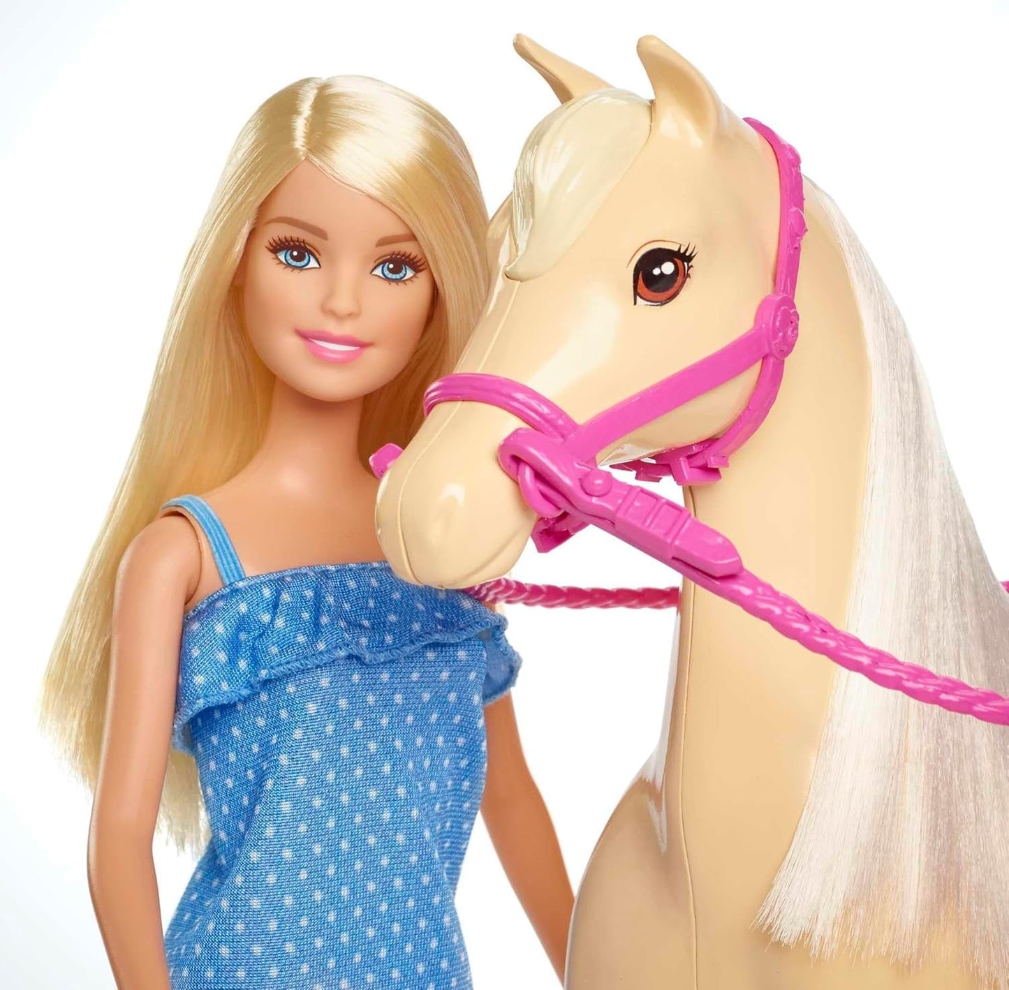 Lalka Barbie i zabawka w kształcie konia, akcesoria do jazdy konnej, zawiera 1 lalkę i 1 konia, nadaje się na prezent dla dzieci w wieku 3 lat i starszych, FXH13