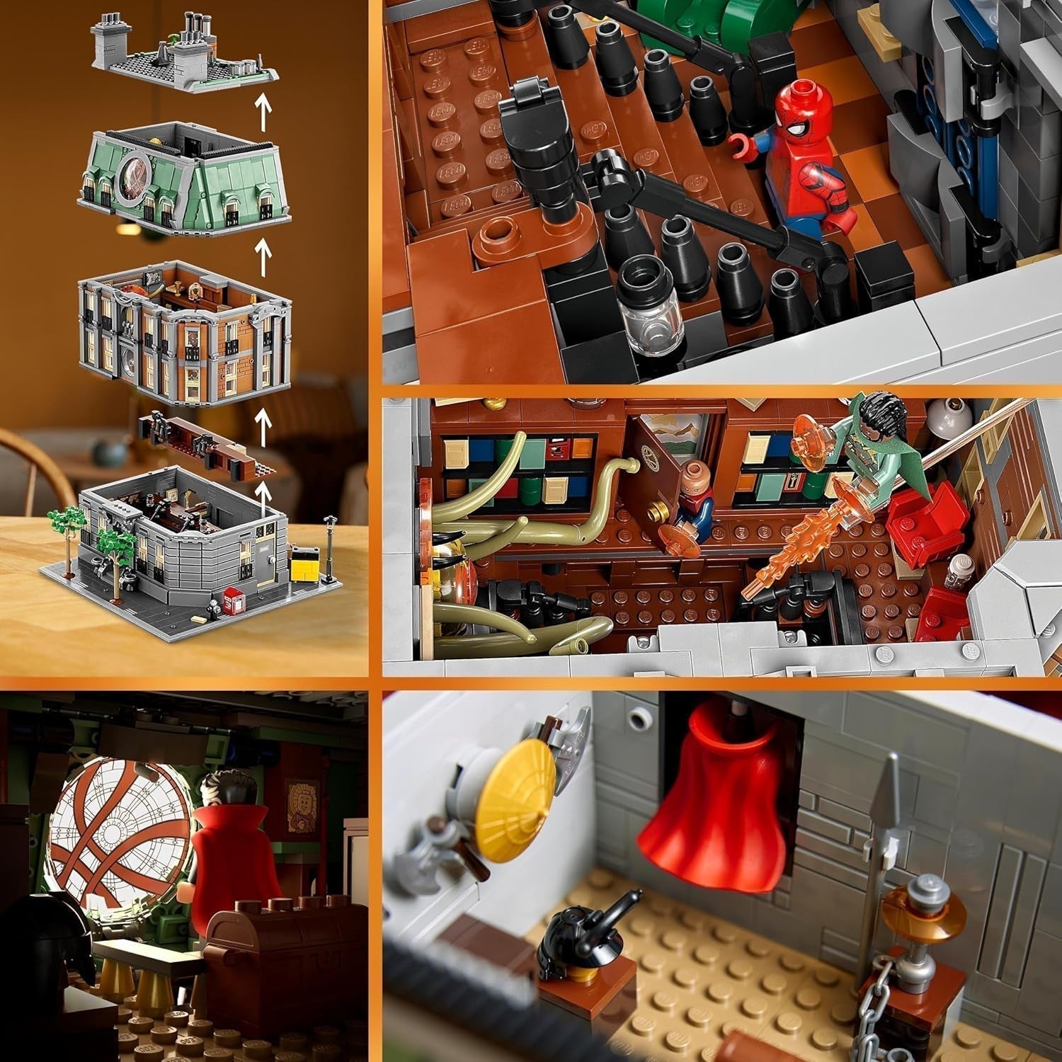 LEGO Marvel Sanctum Sanctorum 3-piętrowy modułowy zestaw do budowania z minifigurkami Doktora Strange'a i Iron Mana Avengers: Endgame Dom zabawkowy Fan Kolekcjonerski Świetny wystrój pokoju 76218 Zestawy do budowania Kup w sklepie LEGO