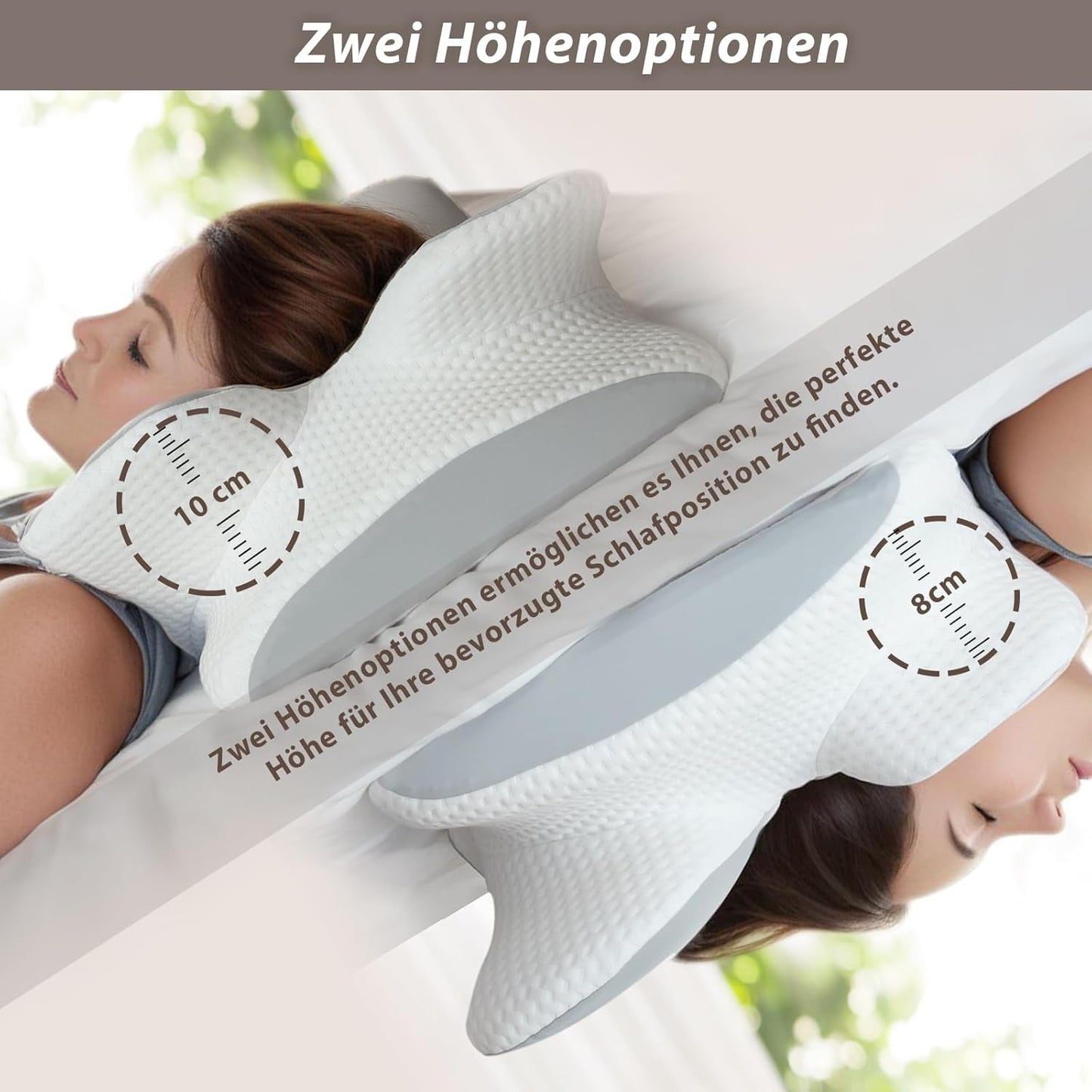 Poduszka pod szyję Ortopedyczna poduszka pod głowę Poduszka z pianki memory Poduszka boczna - ergonomiczna konstrukcja Pusty kształt do uderzeń bocznych, pleców i brzucha Jasnoszare Poduszki ortopedyczne szyjki macicy Naty Shop