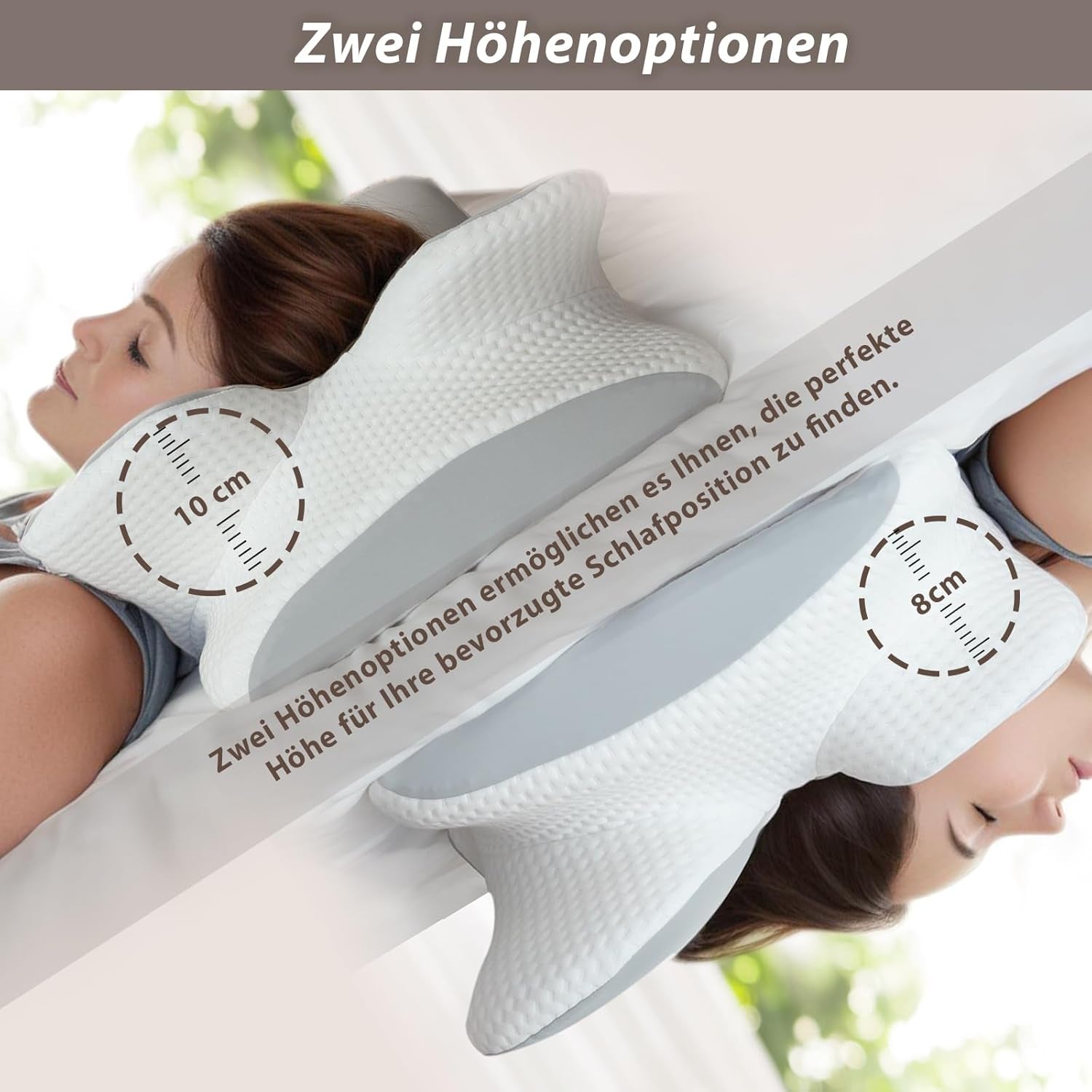 Poduszka pod szyję Ortopedyczna poduszka pod głowę Poduszka z pianki memory Poduszka boczna - ergonomiczna konstrukcja Pusty kształt do uderzeń bocznych, pleców i brzucha Jasnoszare Poduszki ortopedyczne szyjki macicy Naty Shop