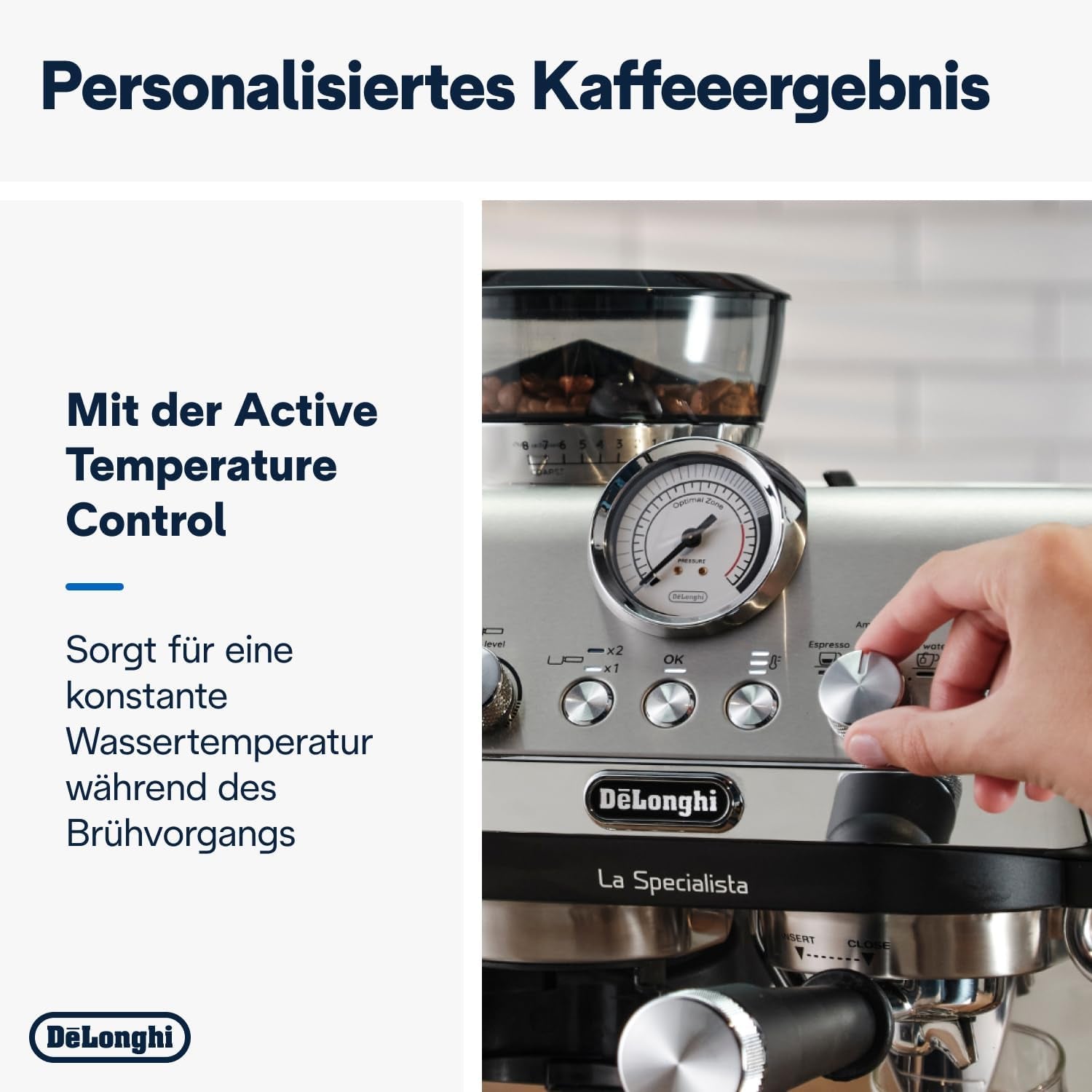 De'Longhi La Specialista Arte EC9155.MB ekspres do kawy z kolbą ze młynkiem, 8 stopni mielenia, ciśnienie 15 barów, 3 ustawienia temperatury, spieniacz do mleka, 1550 W, zbiornik 1,7 l, stal nierdzewna/czarny, w zestawie zestaw baristy