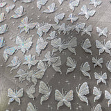 Aurora Muschel Schmetterling Nagelsticker Weiß Schmetterlinge Naklejka na paznokcie Gelee Relief Butterfly Nagelaufkleber Y2K Motyle Nagel Naklejka Nägel Nageldesign Nagel Zubehör Naklejki na paznokcie Nailart