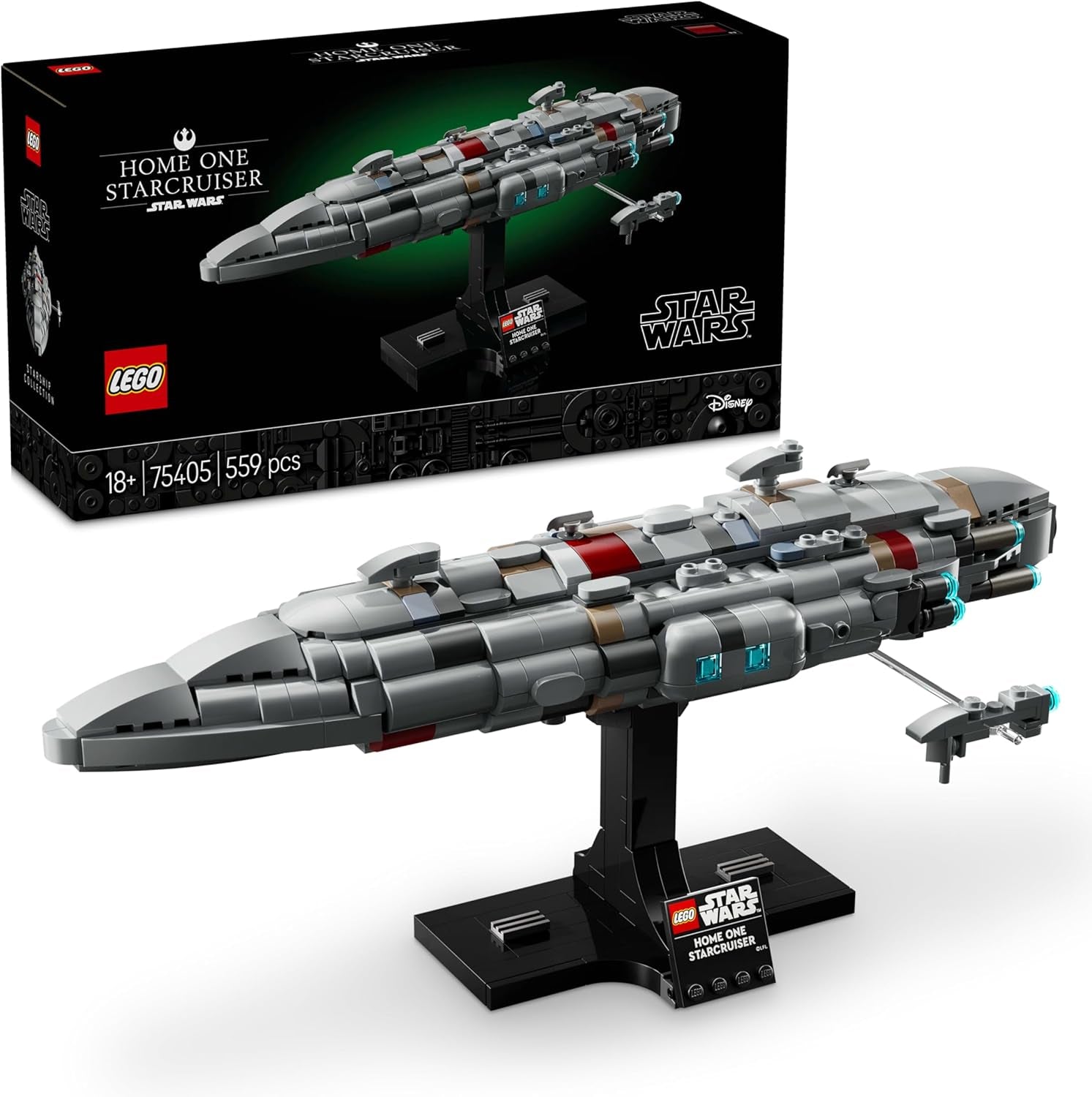 LEGO Star Wars 75405 Home One Starcruiser z Powrotu Jedi - Model statku kosmicznego - Zestaw fantasy i kolekcjonerski do zbudowania i wystawienia - Prezent dla dorosłych i nastoletnich fanów Zestawy do budowania Besuche den LEGO-Store Domyślny tytuł