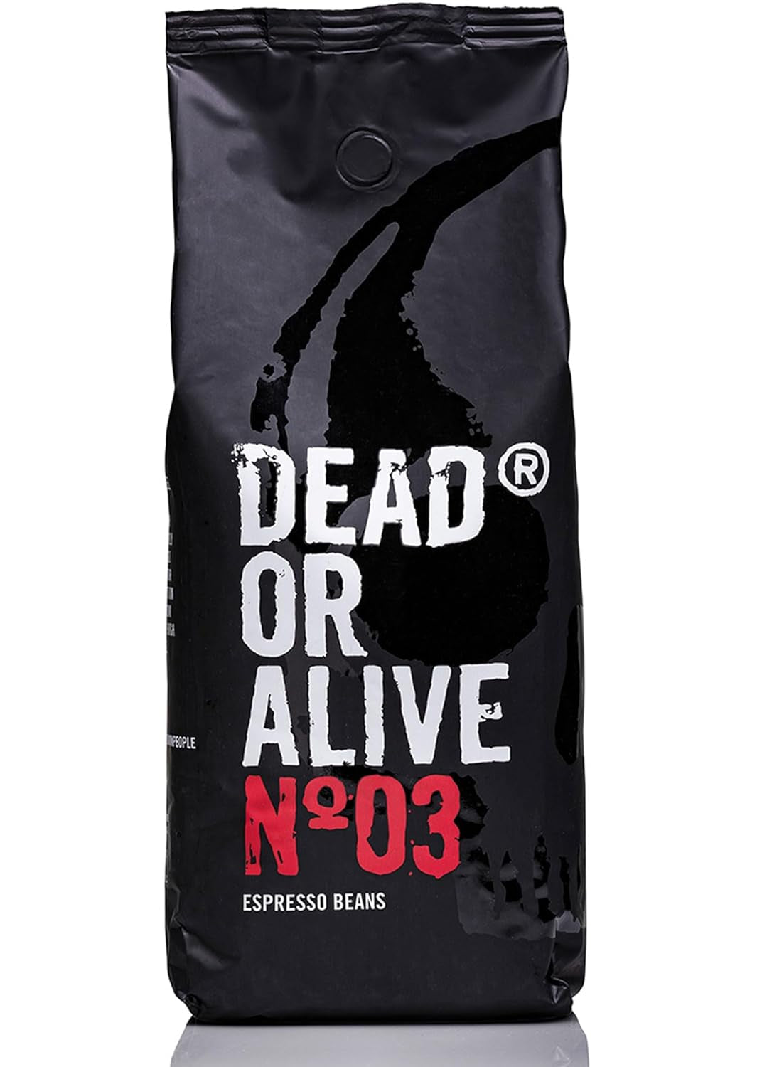 DEAD OR ALIVE Espresso No3 - Starke Espressobohnen 1kg - 100% Robusta - Kaffeebohnen für Kaffeevollautomat und Espressomaschine - Ganze Bohnen mit viel Koffein aus Italien - Kawa ziarnista