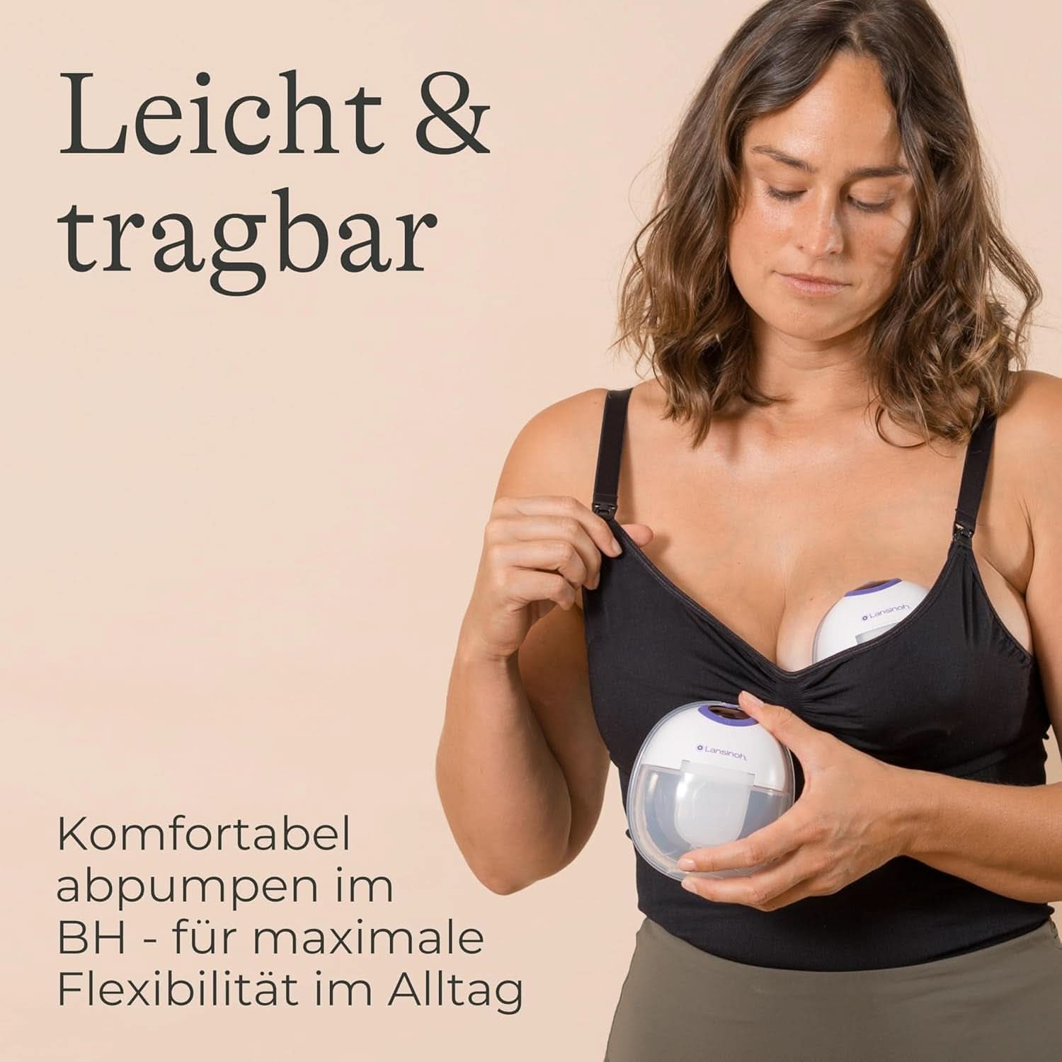 Lansinoh Tragbare Elektrische Doppelmilchpumpe – Freihändig Und Leise Abpumpen Ohne Kabel & Schläuche – Wiederaufladbarer Akku – Einfache Bedienung & Reinigung - Zestaw głośnomówiący Akcesoria Żywność i karmienie piersią Sklep Bebe Naty