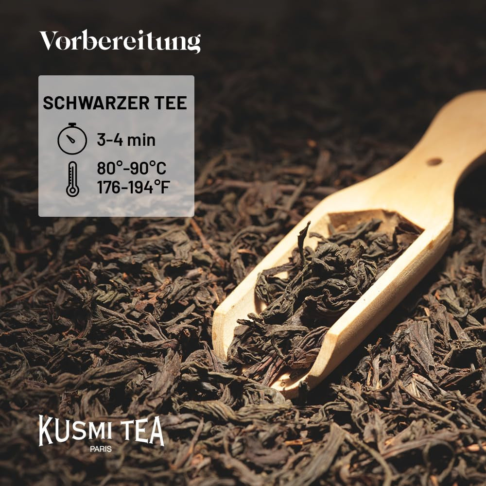 Kusmi Tea - Earl Grey Intense - Organiczna czarna herbata Earl Grey z mocną bergamotką i pikantną cytryną - Herbata sypana - 100g Metalowe pudełko - Ilość na około 50 filiżanek