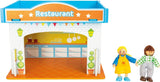 Small Foot 10852 Playhouse Restaurant Wykonane z drewna, z 2 figurkami lalek, akcesoriami i zdejmowanym dachem, od 3 lat Domki dla lalek Naty Shop