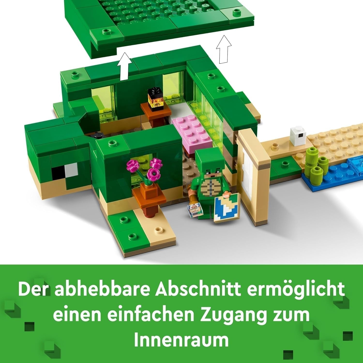 LEGO Minecraft Domek na plaży dla żółwi Domek z akcesoriami dla dziewcząt i chłopców od 8 lat, zestaw ze zwierzętami i postaciami z gry wideo, prezent dla graczy 21254 Zestawy do budowania Besuche den LEGO-Store