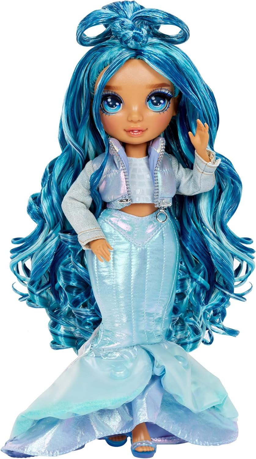 Rainbow High Winter Wonderland - Skyler (niebieski) - 28 cm ukryta magiczna lalka gromadząca wodę w śniegu z zestawem bałwana, odpowiednia dla dzieci w wieku 4–12 lat i kolekcjonerów Naty Shop Dolls