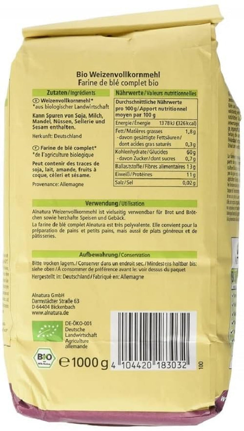 Ekologiczna mąka pełnoziarnista, 1 kg