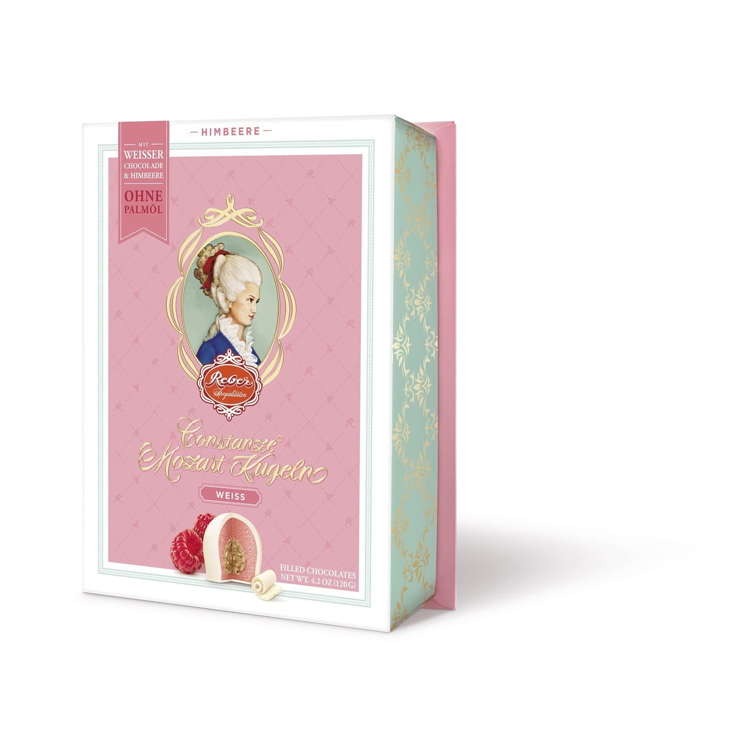 Kulki Reber Mozart z gorzką czekoladą, opakowanie 6 szt. z marcepanem i nugatem, wegańskie - 1 x 120 g