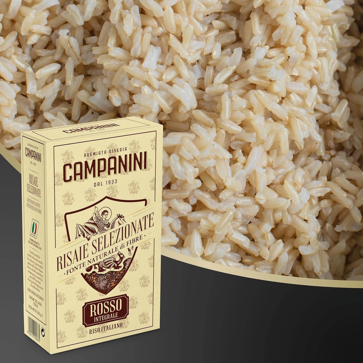RISO ROSSO INTEGRALE Ryż czerwony z pełnymi ziarnami RISERA CAMPANINI 500g z Włoch
