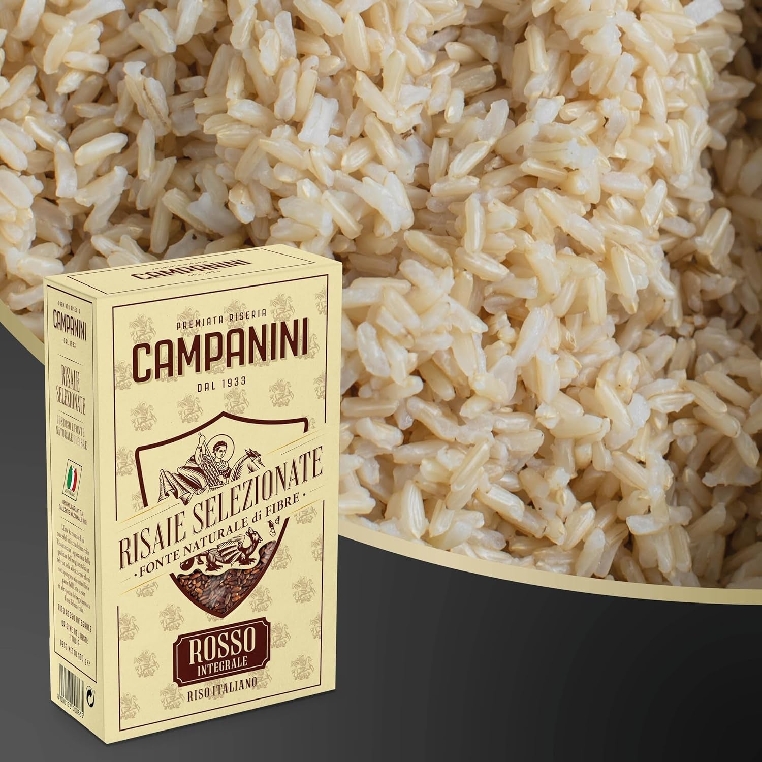 RISO ROSSO INTEGRALE Ryż czerwony z pełnymi ziarnami RISERA CAMPANINI 500g z Włoch
