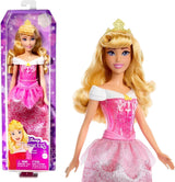 Mattel DISNEY Princess Aurora - lalka w typowym stroju, zdejmowane buty i tiara, błyszcząca góra i odpinana wzorzysta spódnica, długie włosy do układania, HLW09 Naty Shop Dolls Multicolor