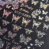 6 Blatt Schmetterling Nagelsticker Selbstklebend Laser Silber Schmetterlings Nagelaufkleber 3D Aurora Silber Schwarz Schmetterlinge Nagel Naklejki Frühling Nageldesign Naklejka na paznokcie Nail Art Zubehör
