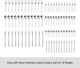 Karaca Focus Elegance, 84-częściowy zestaw sztućców, 12 osób Kitchen Naty Shop