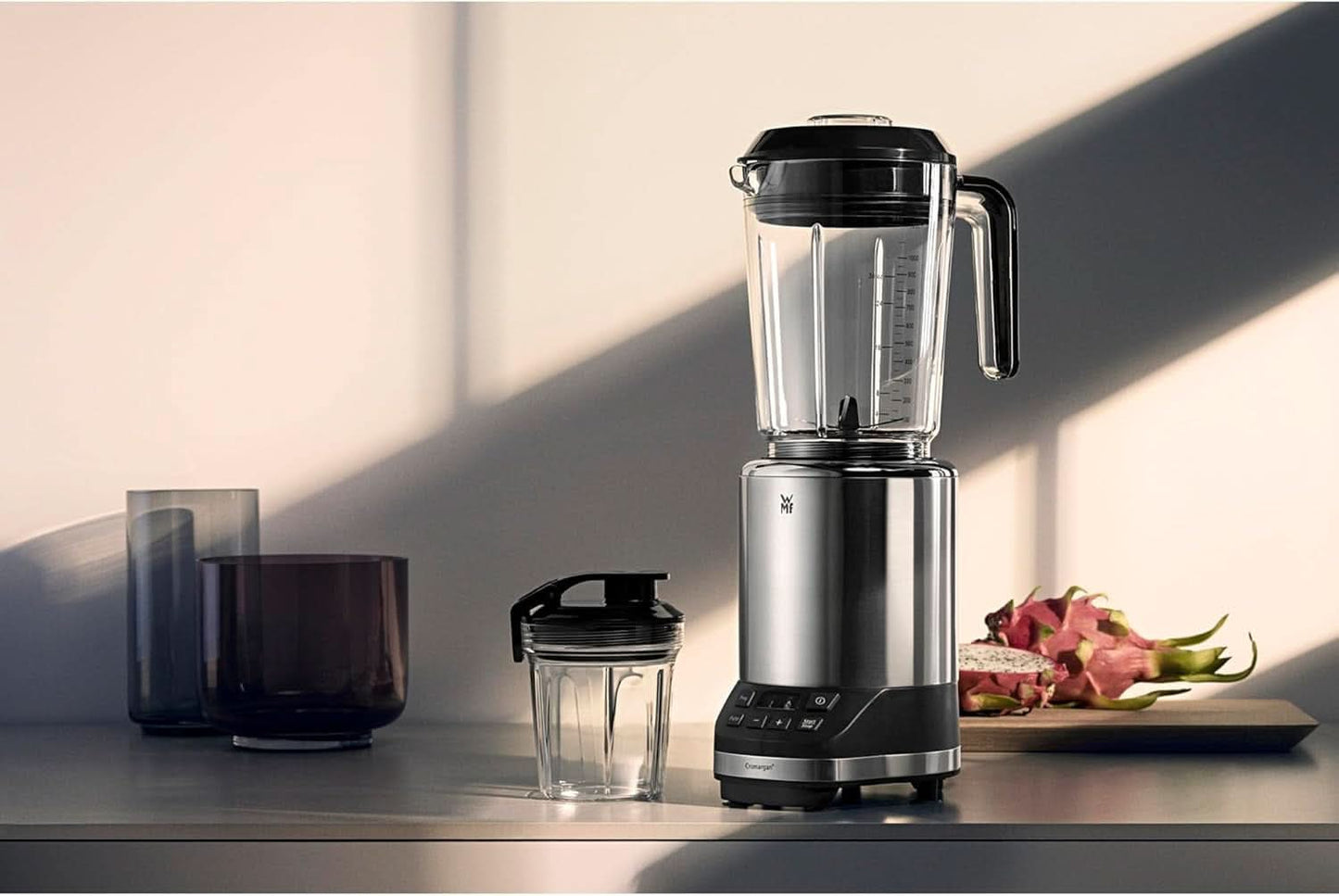 WMF Kult Pro Multifunktionsmixer Hochleistungsmixer, 30 000 U/Min, Smoothie Maker, Mikser stojący, Funkcja kruszenia lodu, 4 Mixbehälter Inkl. Togo-Verschluss Kitchen Naty Shop