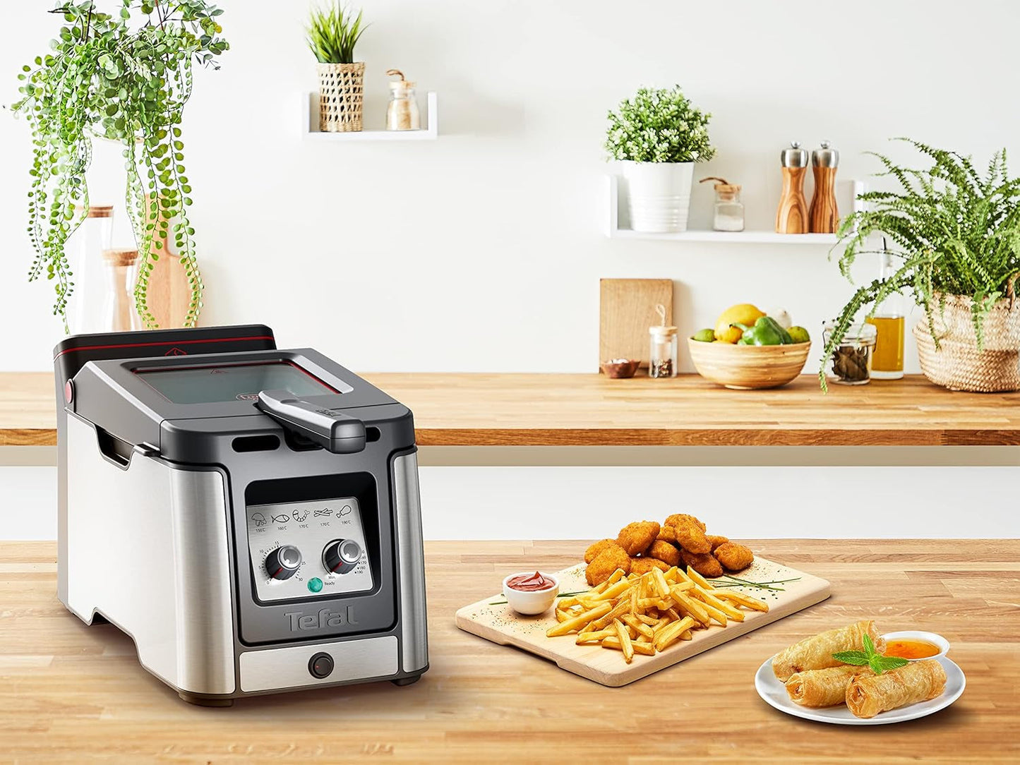 Frytownica Tefal FR600D Clear Duo, smażenie z mniejszą ilością dymu i zapachów, pojemność 1,2 kg, termostat, timer, duże okienko bez mgły Sprzęt AGD Naty Shop