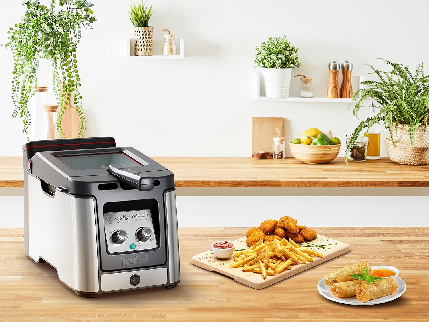 Frytownica Tefal FR600D Clear Duo, smażenie z mniejszą ilością dymu i zapachów, pojemność 1,2 kg, termostat, timer, duże okienko bez mgły Sprzęt AGD Naty Shop