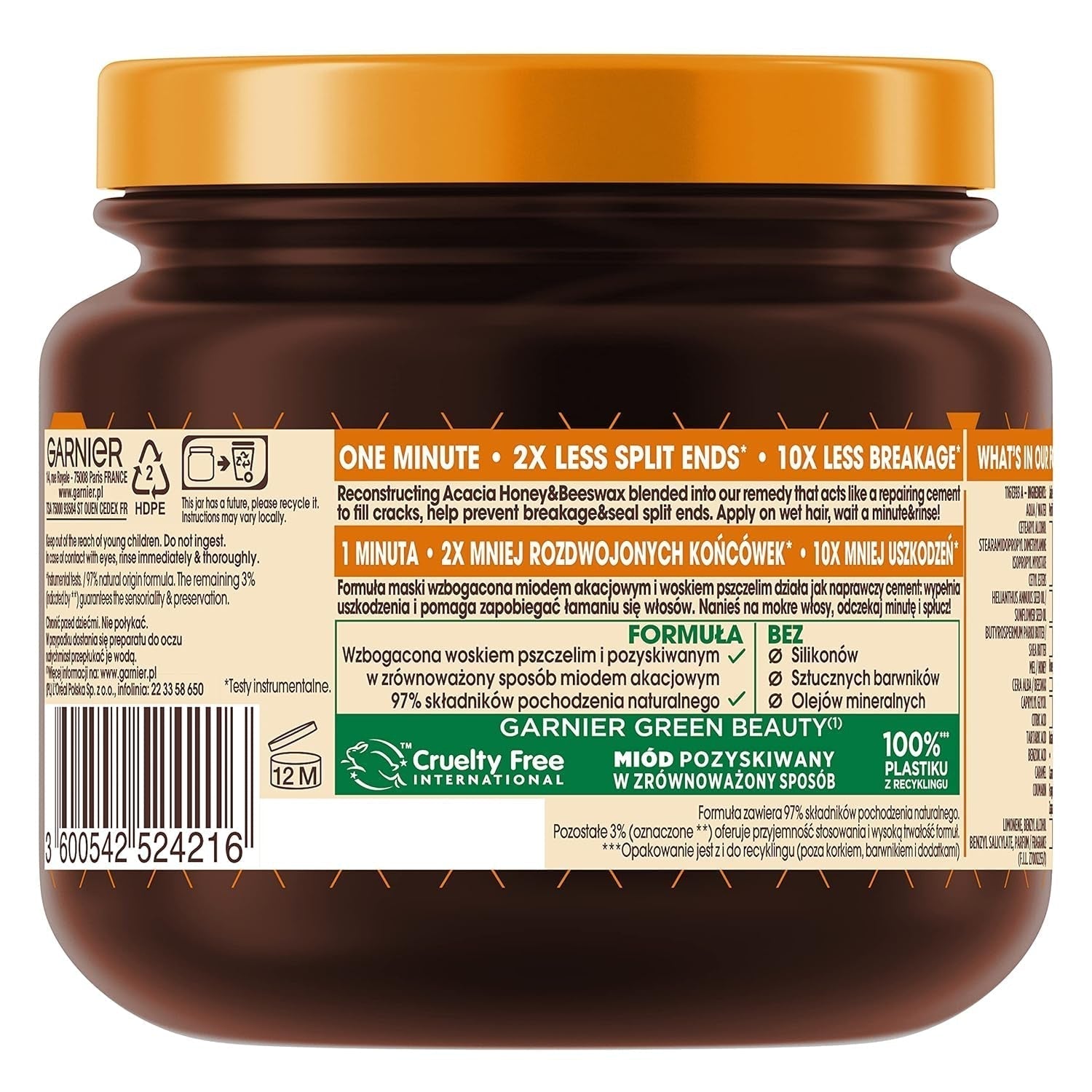 Maska do włosów Garnier Botanic Therapy Honey Treasures 340ml Maska do włosów Naty Shop