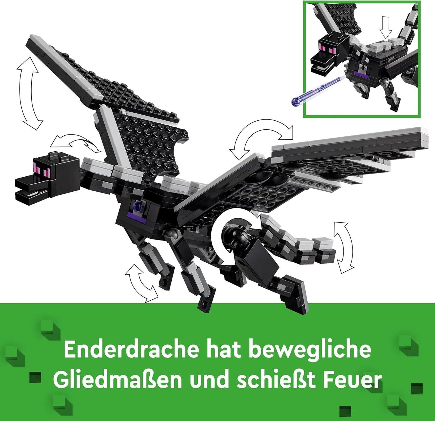 LEGO Minecraft Smok końca i statek końcowy Zestaw zabawkowy i odkrywczy Gra wideo Zestaw do budowania Zestaw przygodowy dla chłopców i dziewcząt w wieku 8 lat 21264 Zestawy do budowania Zobacz sklep LEGO
