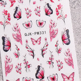 JMEOWIO Nagelsticker Blume 10 Blatt Nail Art Naklejka Selbstklebend Nagelaufkleber Frühling Letnia dekoracja kwiatowa Nageldesign Zubehör