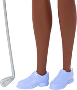 Barbie – brunetka – lalka golfistka w odpinanej różowej sukience polo, strój golfowy, czapka i akcesoria do klubu golfowego, JCR69