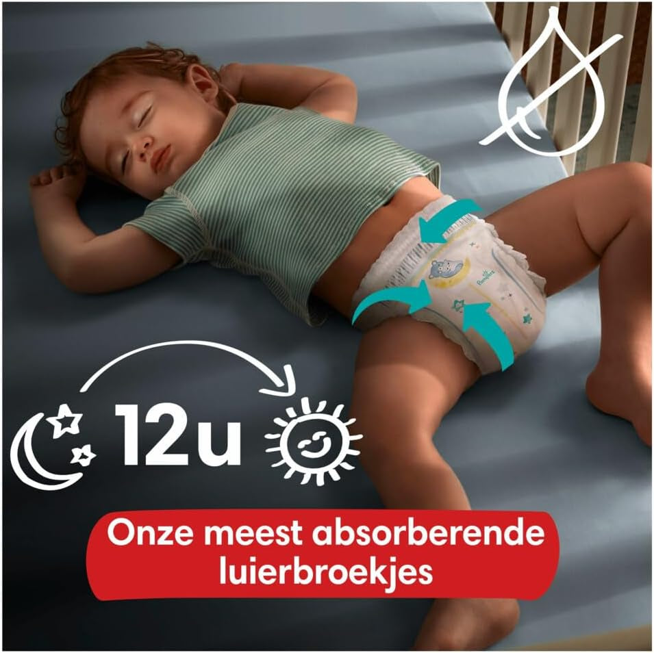 Pampers - Antypoślizgowe koszulki nocne dla niemowląt - Rozmiar 6 - Małe opakowanie - 30 sztuk - 15+ kg