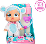 Cry Babies Loving Care Kristal Doll, Kristal Loving Care Baby Doll z 3 akcesoriami do zabawy w lekarza, opieki pielęgniarskiej, płaczu prawdziwymi łzami, zabawka dla 18-miesięcznego dziecka