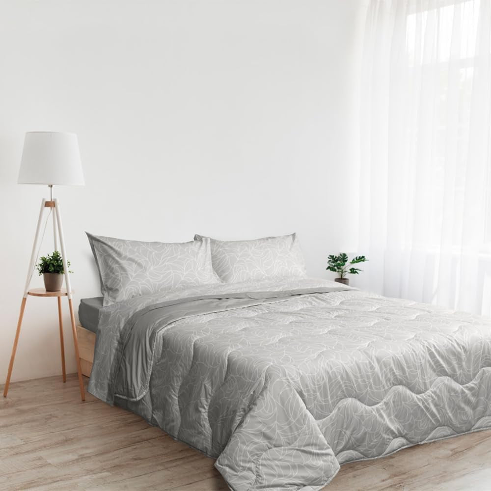 Kołdra Foppapedretti Nacht&Natura do łóżka podwójnego 2P; perłowa fala, poszewka 100% bawełna, Made in Italy Kołdry i kołdry Naty Shop
