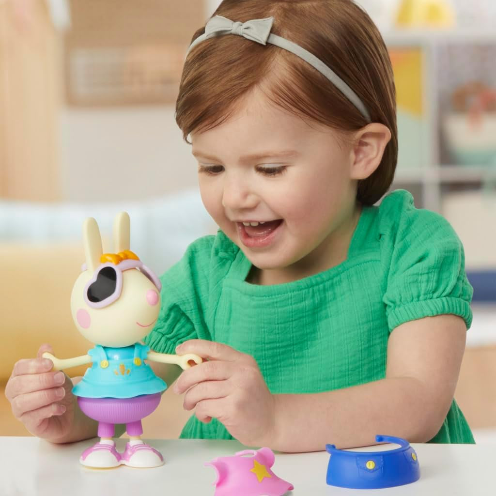 Łyżka Świnka Peppa Luisa - zabawna figurka do przebierania, lalka dziewczynka 15 cm z akcesoriami i ubrankami do przebierania, interaktywny zestaw zabawek dla małych dzieci w wieku 3 lat i więcej