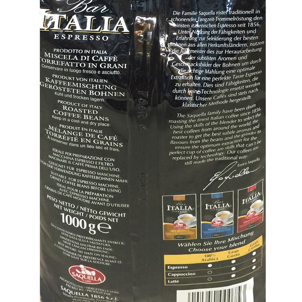 Kaffe, Bar Italia Espresso, gran crema (1 kg, torebka), opakowanie 1 szt
