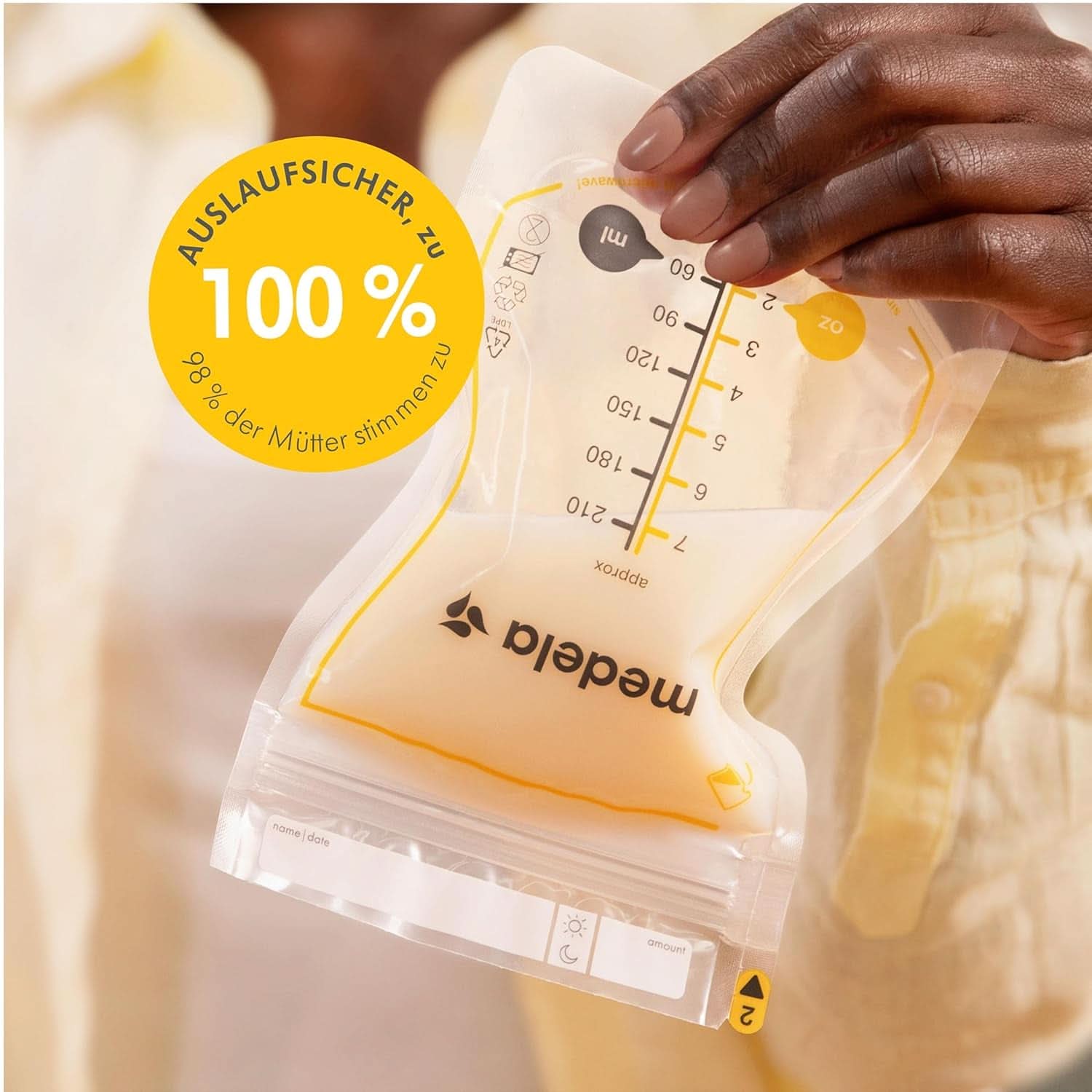 Medela Easy Pour Muttermilchbeutel Zum Einfachen Ausgießen, 100 Stück, 210 Ml, Auslaufsichere Einweg-Muttermilchbeutel Mit Überlaufschutz, Stillhelfer Akcesoria Żywność dla niemowląt i karmienie piersią Naty Shop