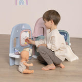 Smoby - Opieka nad dziećmi Przedszkole dla lalek - Centrum zabaw dla lalek Żłobek + przedszkole Życie codzienne - Składany plac zabaw obracany o 360° - 6 akcesoriów - Wykonane w 90% z materiałów pochodzących z recyklingu we Francji, od 3 lat