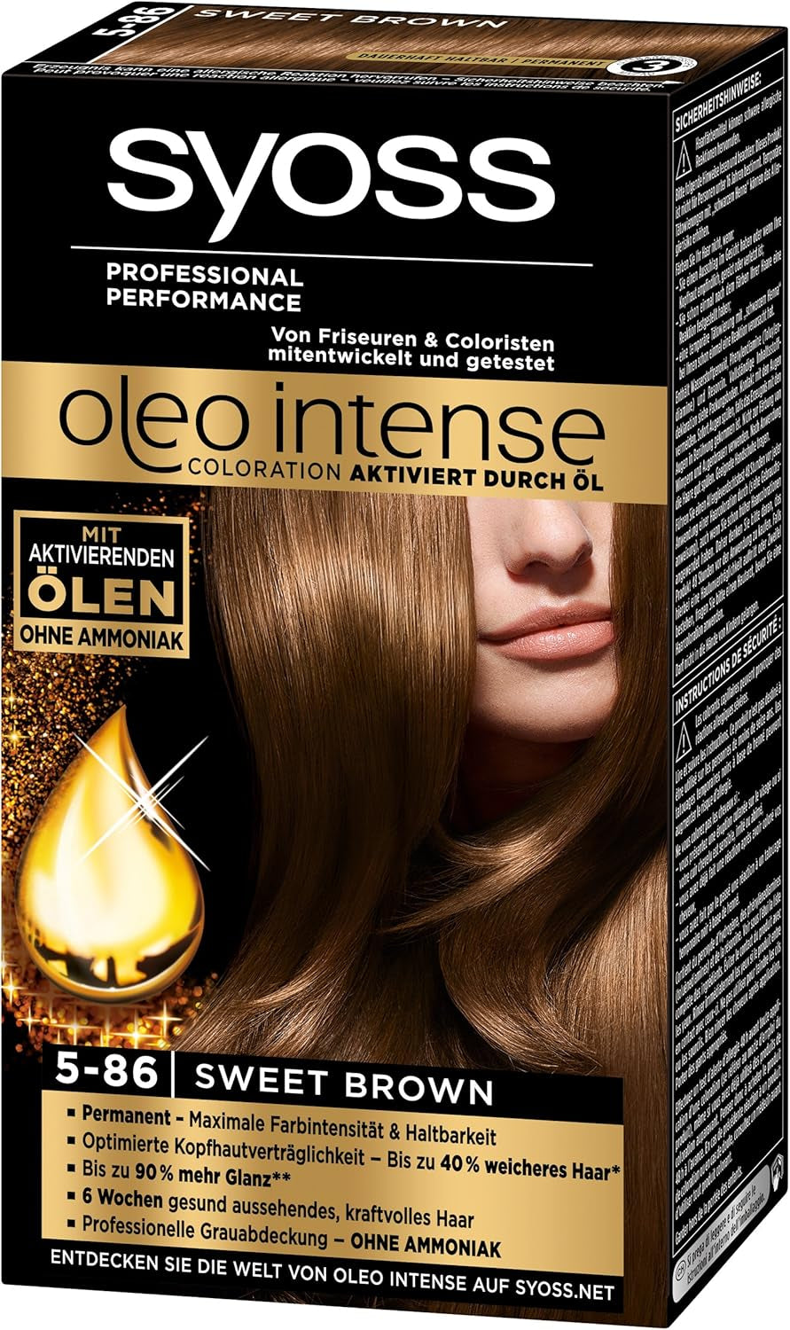 Syoss Oleo Intense Coloration 5-86 Sweet Brown 3 szt. (3 x 1 szt.) Naty Shop Farba do włosów brązowa 1 szt. (3 szt.)