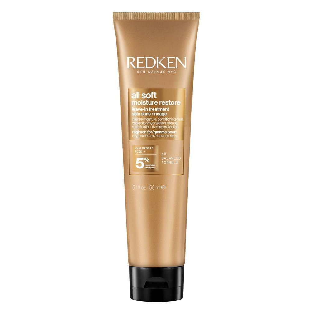 Redken Maska do włosów z kwasem hialuronowym do włosów suchych, zapobiegająca puszeniu się i chroniąca przed wysoką temperaturą do 230°C, maska bez spłukiwania All Soft Moisture Restore, 1 x 150 ml Naty Shop Hair Mask Domyślny tytuł