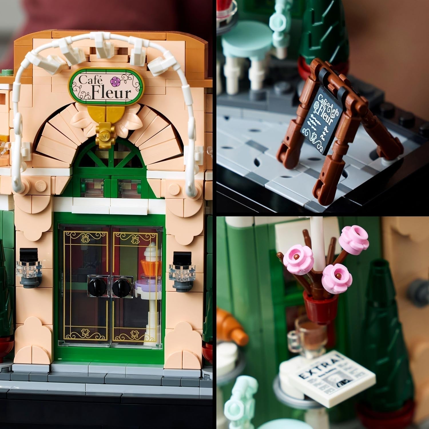 LEGO Icons Francuska kawiarnia - Ozdoby do salonu lub biura - Zestaw do budowania dla dorosłych zawierający malowniczą fasadę, wiszącą doniczkę i krzesła - Prezent dla mężczyzn i kobiet 10362 Zestawy do budowania Besuche den LEGO-Store