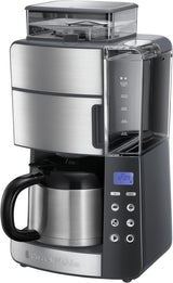 Ekspres do kawy Russell Hobbs z młynkiem i dzbankiem termicznym [cyfrowy timer, słuchawka prysznicowa dla optymalnej ekstrakcji i aromatu] Grind&Brew (1–10 filiżanek, 3 poziomy mielenia) Filtrowy ekspres do kawy 25620-56