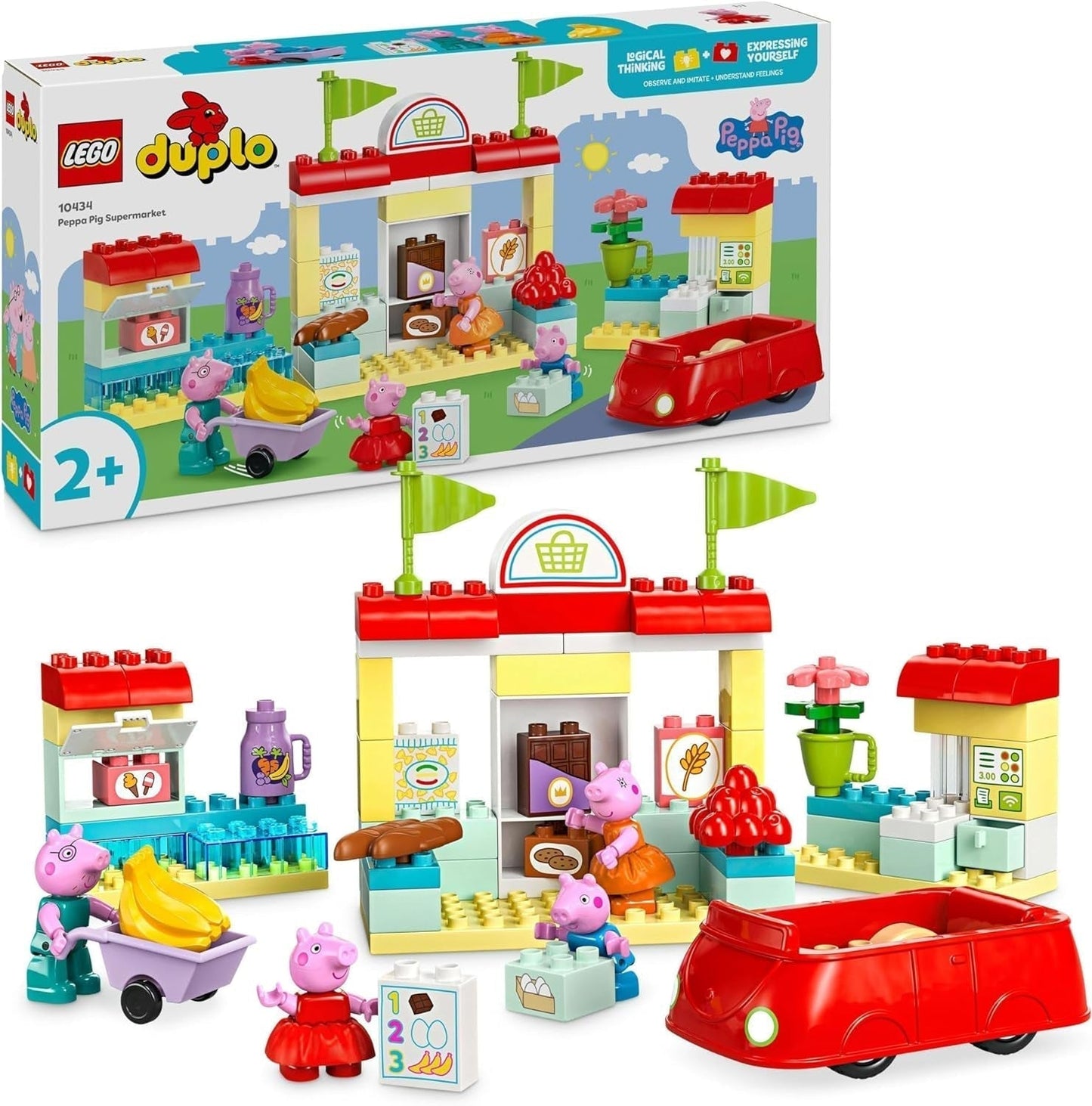 LEGO DUPLO 10434 Supermarket Peppy: kreatywna zabawka edukacyjna i zestaw do zabawy, prezent dla chłopców i dziewcząt od 2. roku życia, zachęca do zręczności. Zestawy do budowania Besuche den LEGO-Store Domyślny tytuł