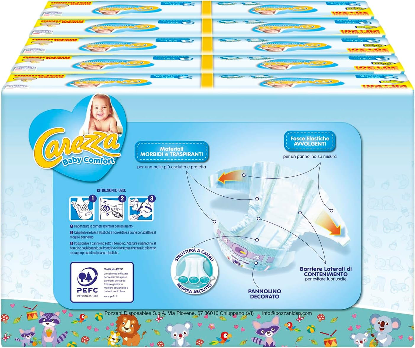 Pieluszki Baby Comfort Midi | Rozmiar 3 (4-9 kg) | 160 pieluch