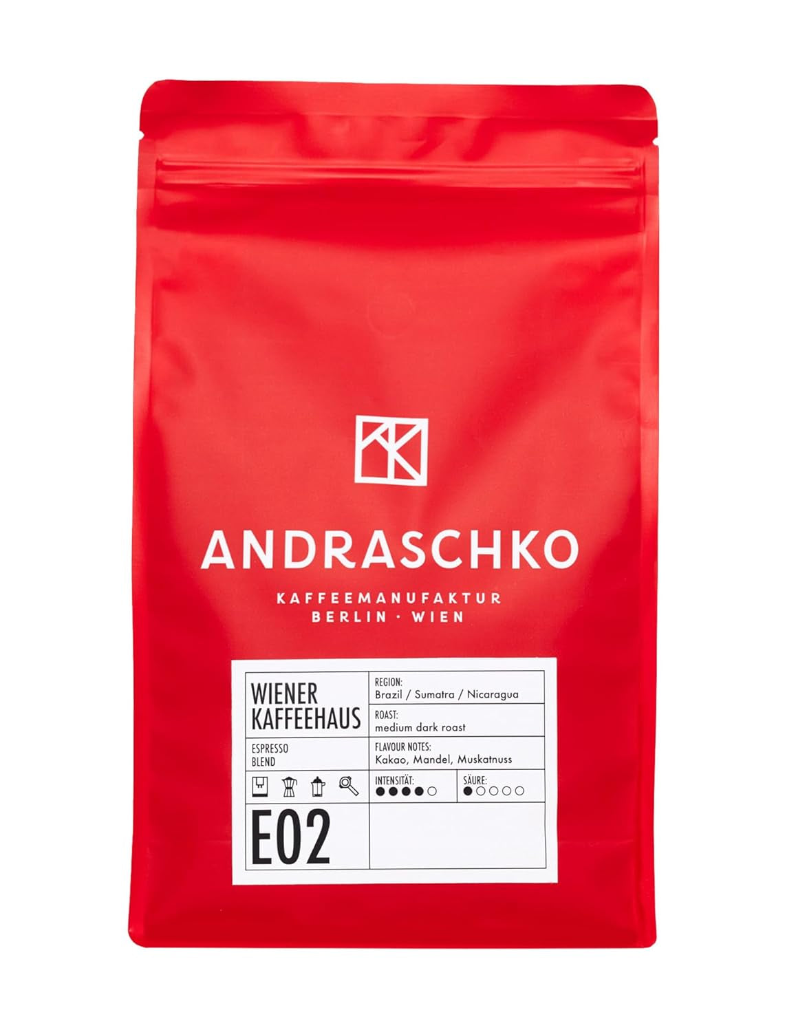 Espresso Bohnen - Wiener Kaffeehausmischung Espresso Blend - łagodna Röstung mit 100% Arabica aus 7 Herkunftsländern - frisch in Berlin geröstet - 1kg