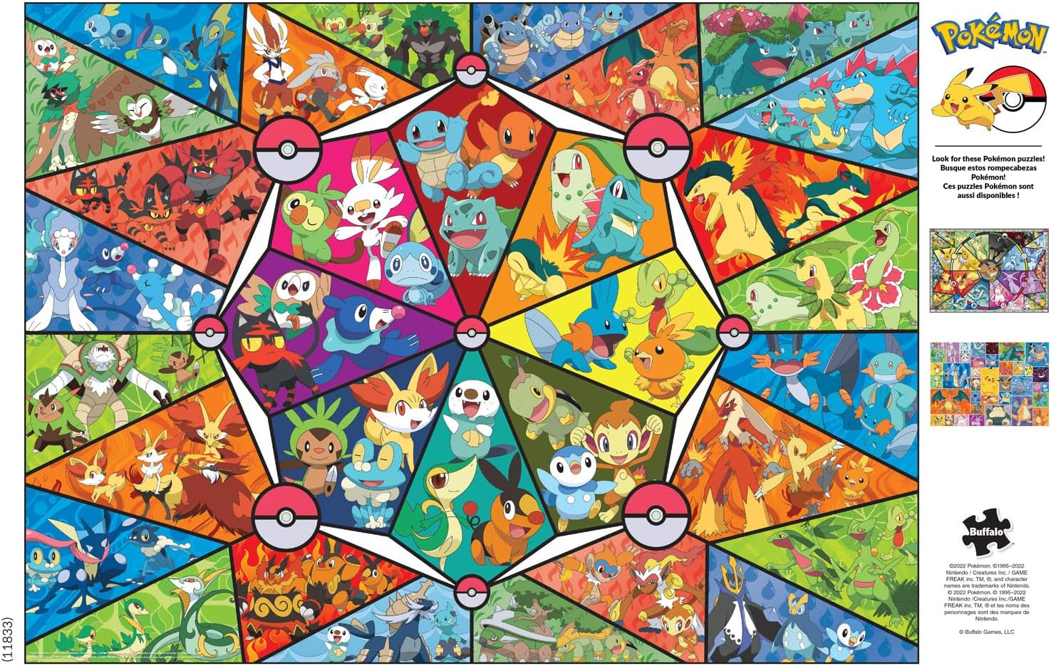 Buffalo Games - Pokemon - Witraż starter - układanka 1000 elementów Puzzle Naty Shop