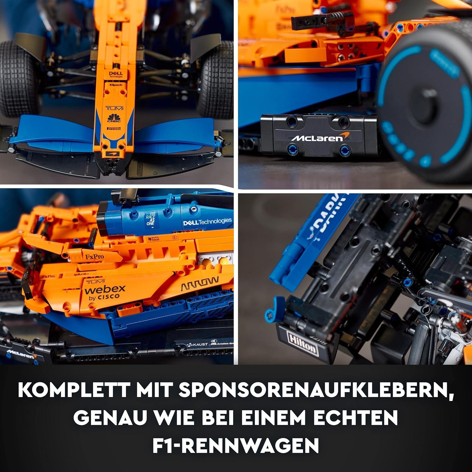 Lego Technic Samochód wyścigowy Formuły 1 McLaren — dorosły model F1 z silnikiem V6 i układem kierowniczym — Prezent dla fanów sportów motorowych i kolekcjonerów — 42141 Zestawy do budowania Besuche den LEGO-Store